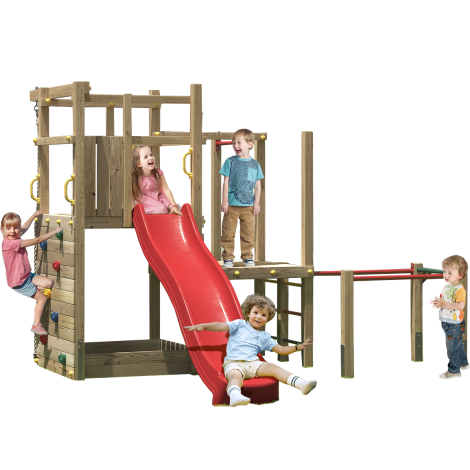 Complex de joaca din lemn Fungoo® Fungoo Climbing Star 4 08740PK (natur) - imagine 8